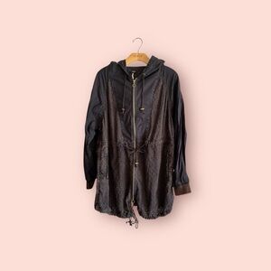 Free people Charcoal Hooded Utility Jacket